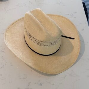 Resistol Straw Cowboy Hat with Black Band - 7 1/4